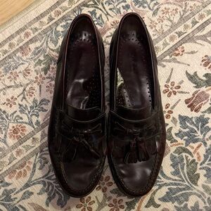 Bass Rich Brown Leather Tassel Loafers 10.5